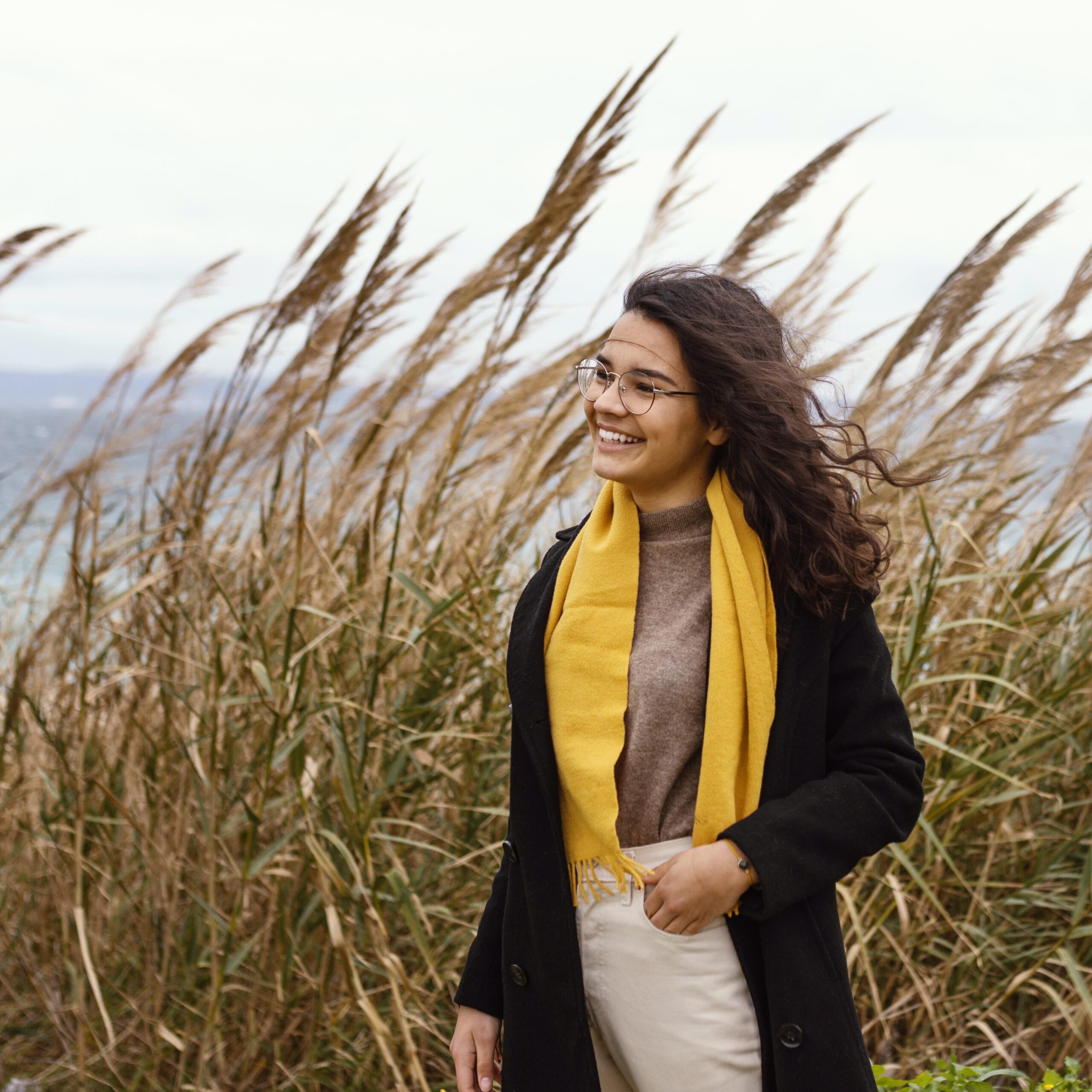 young beautiful woman nature